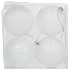 Boule de Noël transparente motifs flocons x4