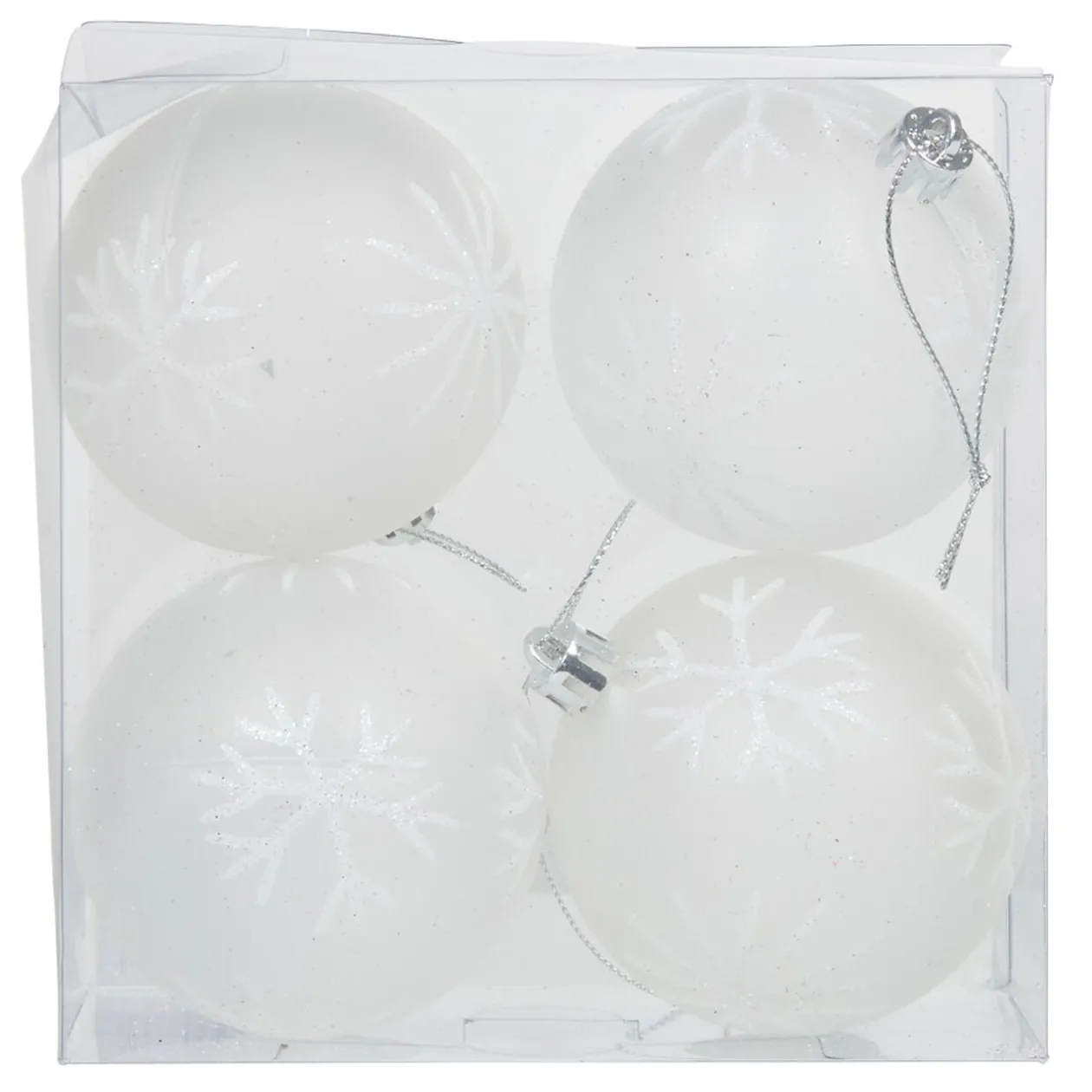 Boule de Noël transparente motifs flocons x4