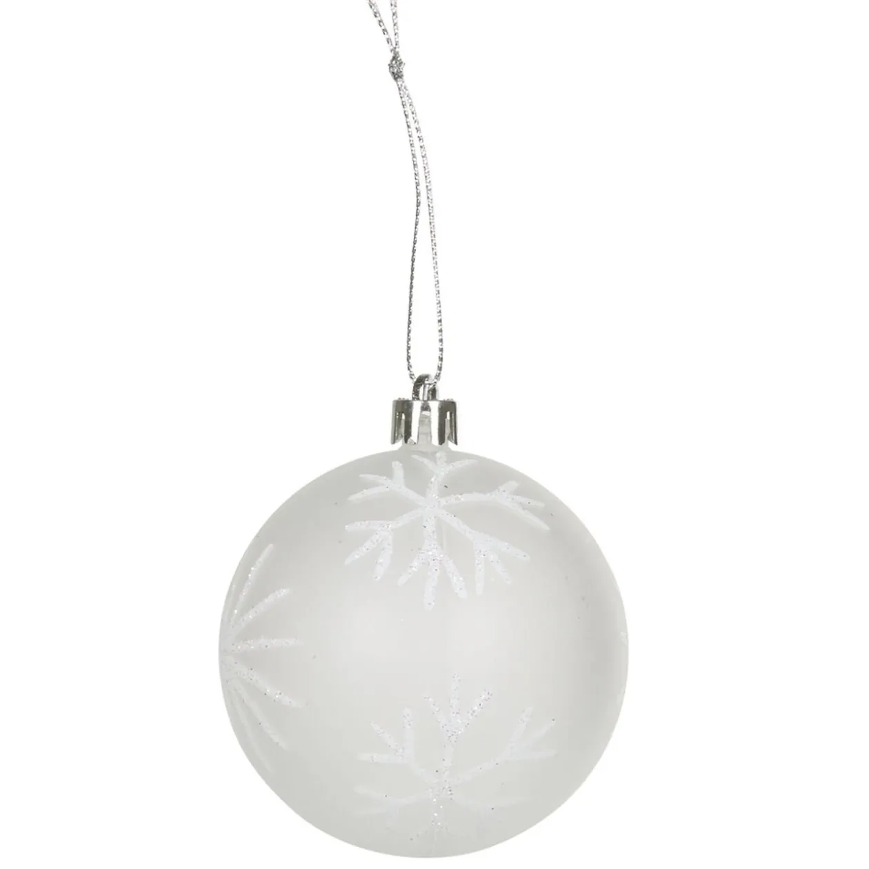 Boule de Noël transparente motifs flocons x4