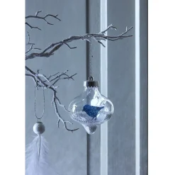 Boule de Noël transparente intérieur flocons de neige