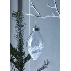Boule de Noël transparente intérieur flocons de neige