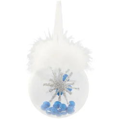 Boule de Noël transparente avec plumes