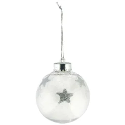 Boule de Noël transparente tulle et étoiles