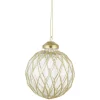 Boule de Noël transparente quadrillage doré Ø8 cm