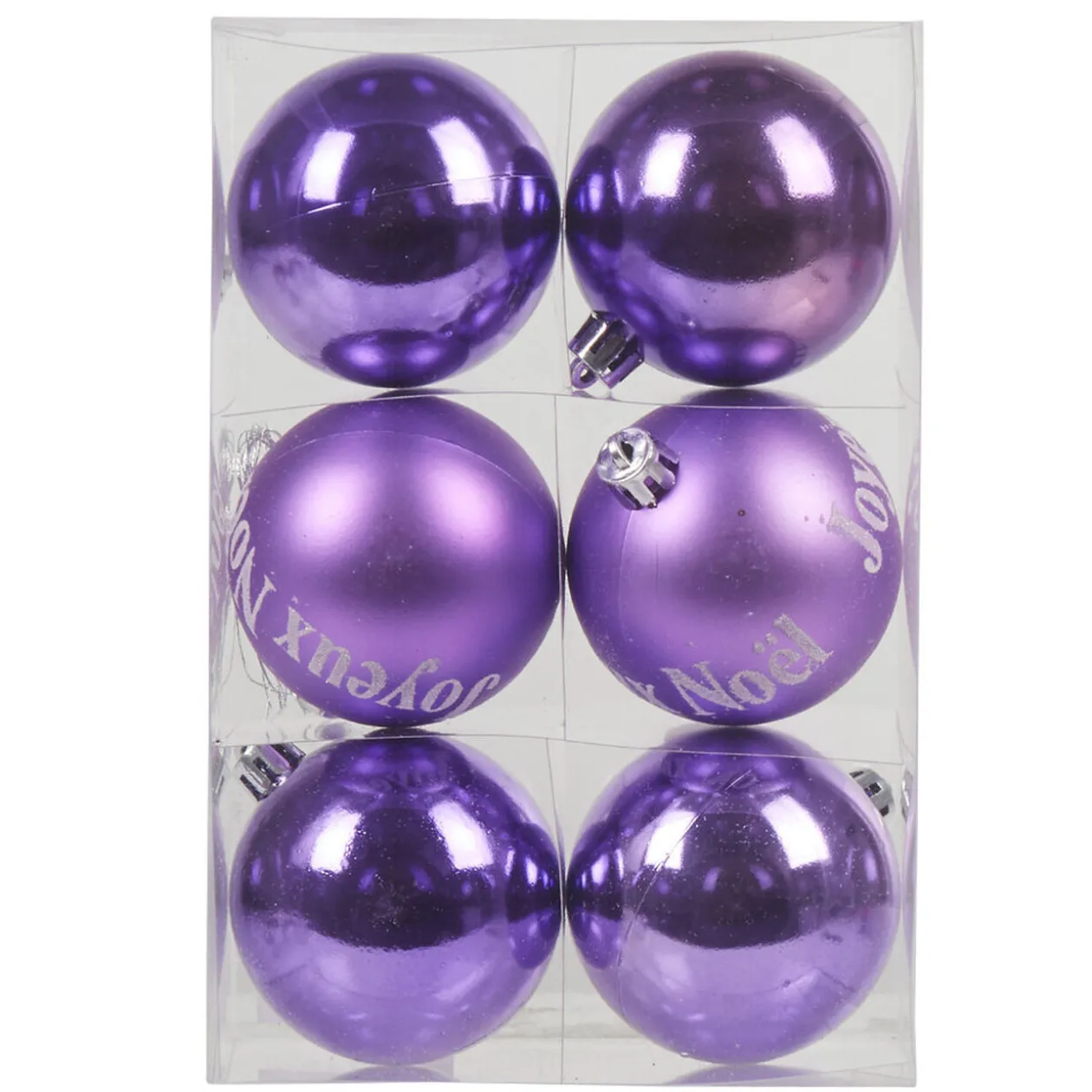 Boule de Noël violette x6