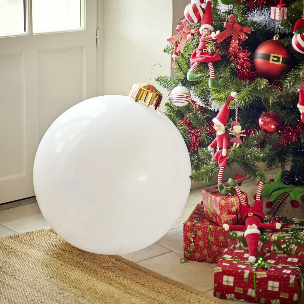 Boule de Noël XL gonflable Ø65cm pompe incluse - 3 coloris
