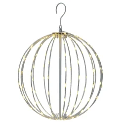 Boule lumineuse extérieur Noël métal ajouré 128 LED blanc chaud Ø30cm