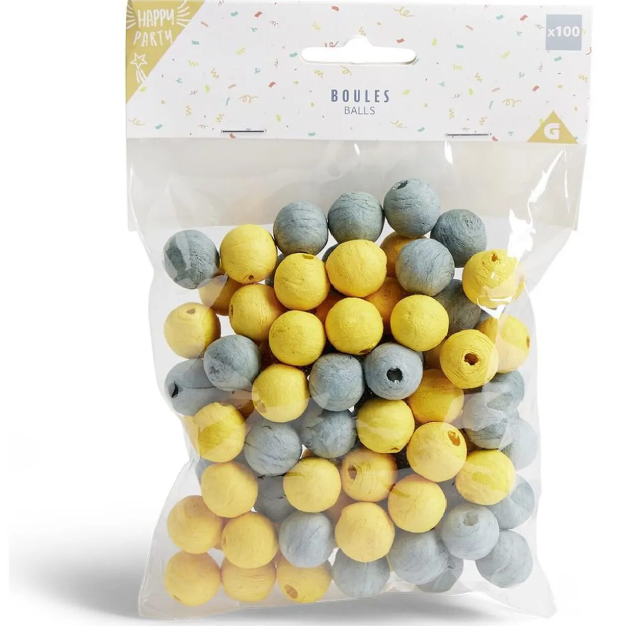 Boule papier x100 doré et argenté