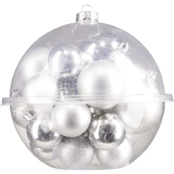 Boules de Noël argentées Ø4-5-6 cm x20