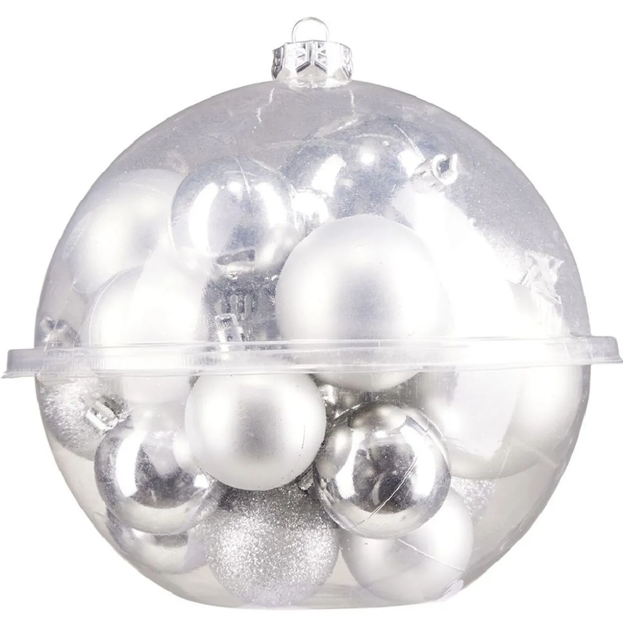 Boules de Noël argentées Ø4-5-6 cm x20