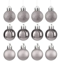 Boules de Noël argentées Ø4-5-6 cm x20