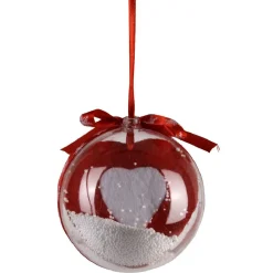 Boules de Noël en verre intérieur rouge et blanc