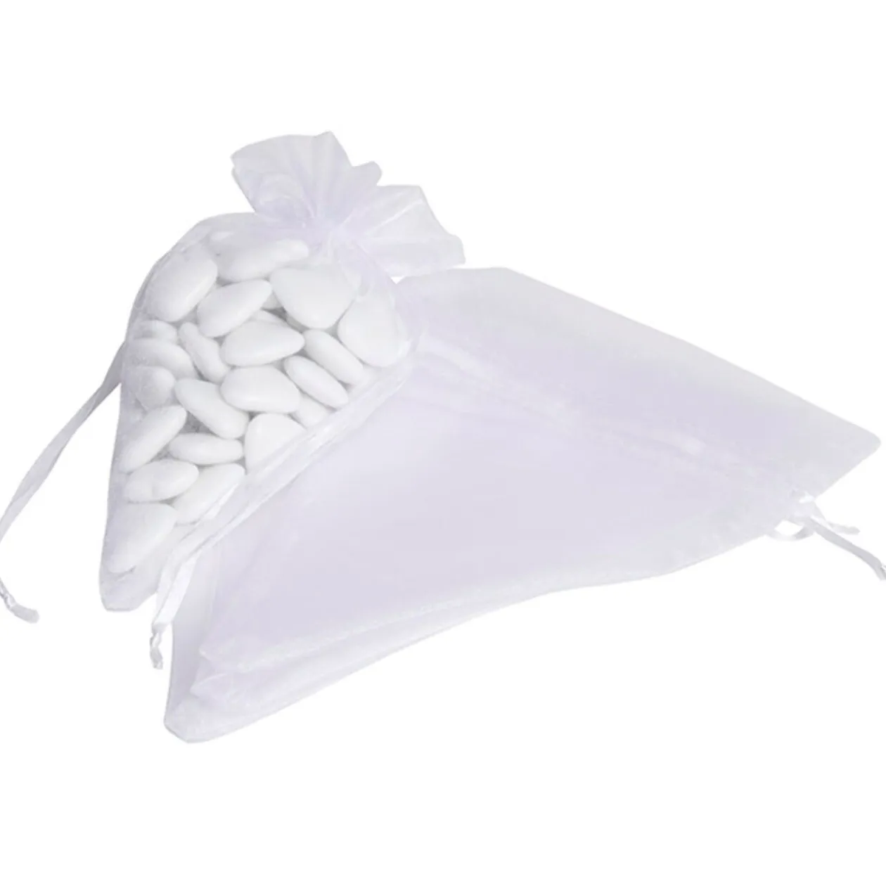 Bourse cornet à dragées blanc x4
