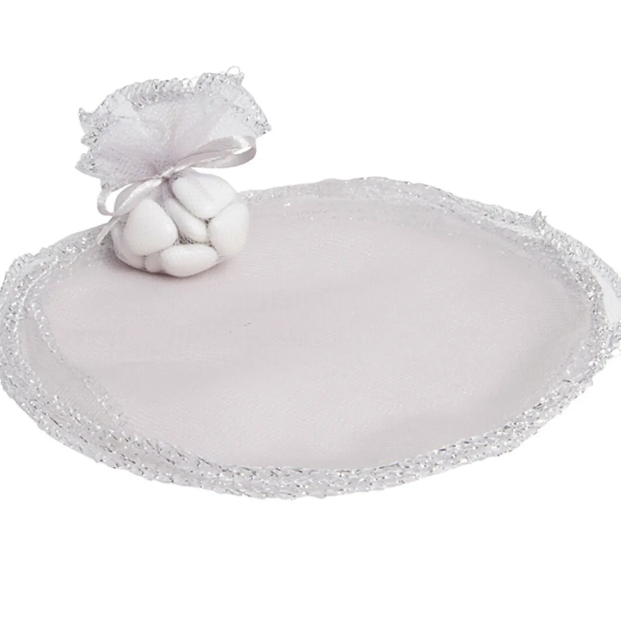 Bourse rond à dragées argenté x6