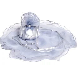 Bourse rond à dragées argenté x6