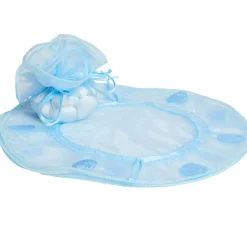 Bourse rond à dragées bleu x4