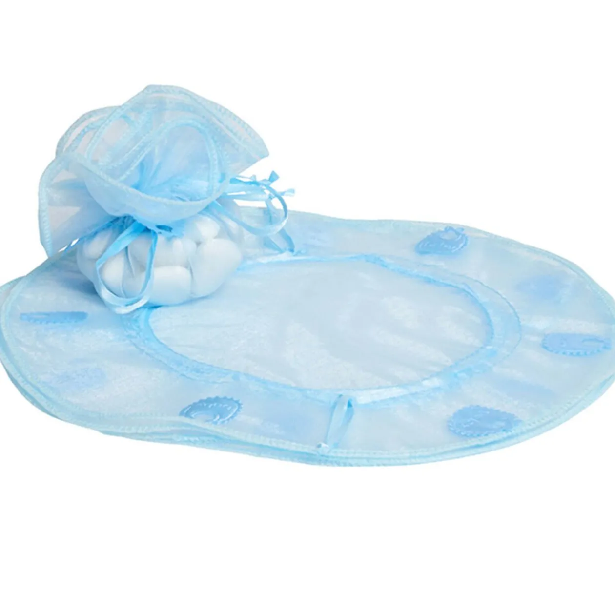 Bourse rond à dragées bleu x4