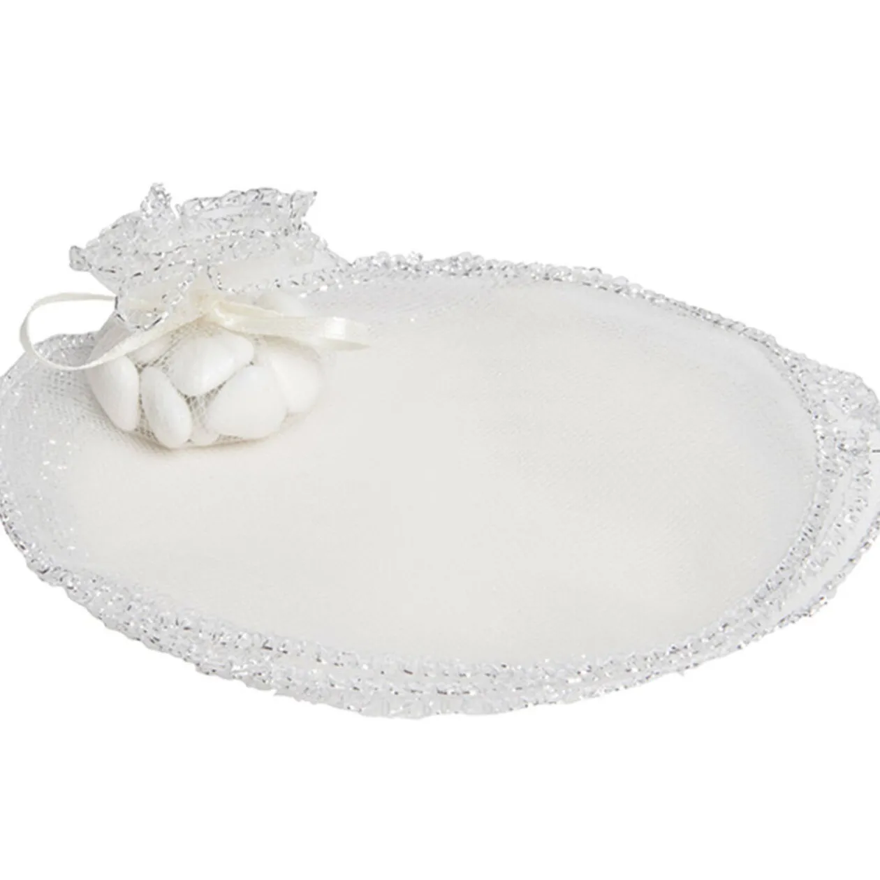 Bourse rond à dragées ivoire x6