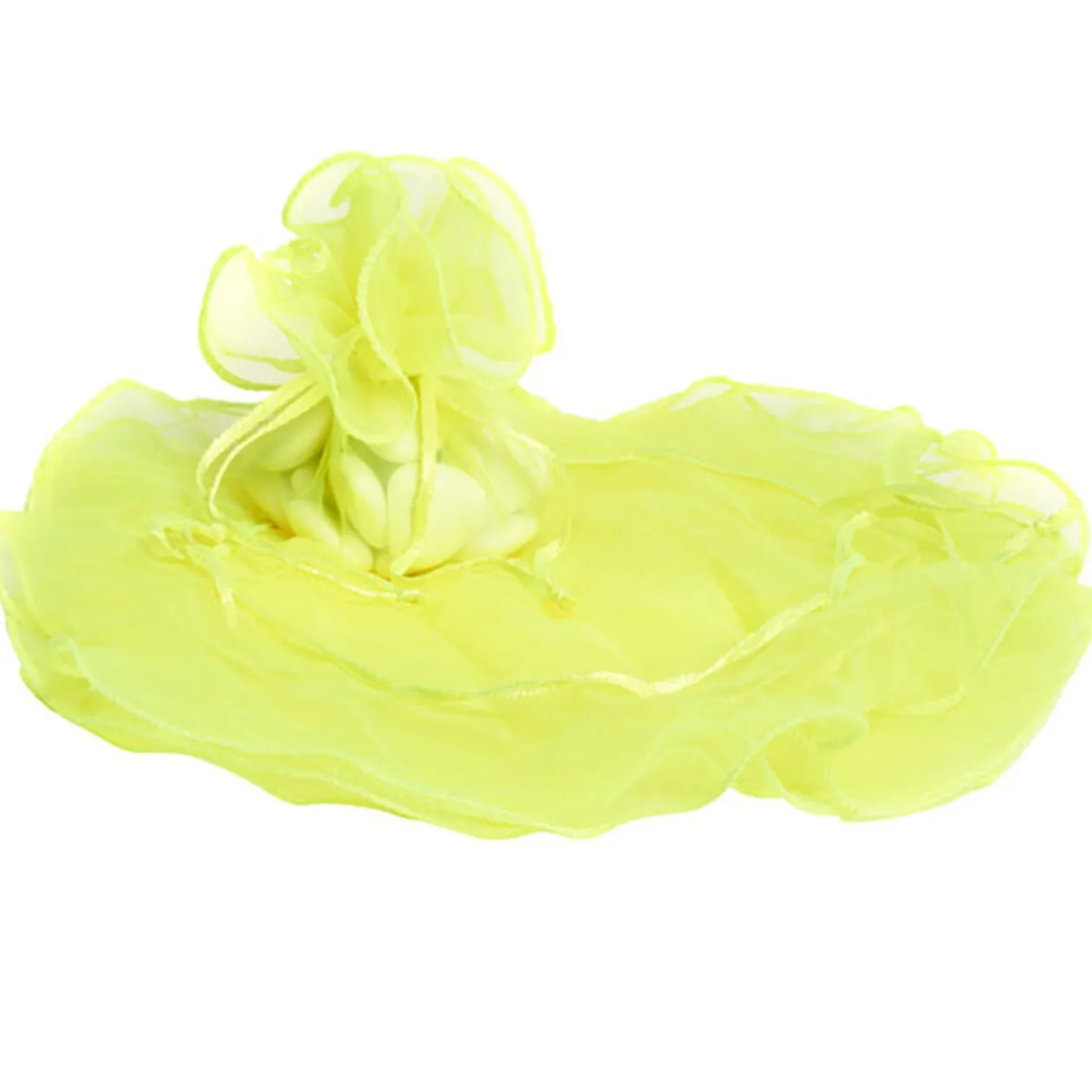 Bourse rond à dragées vert anis x6