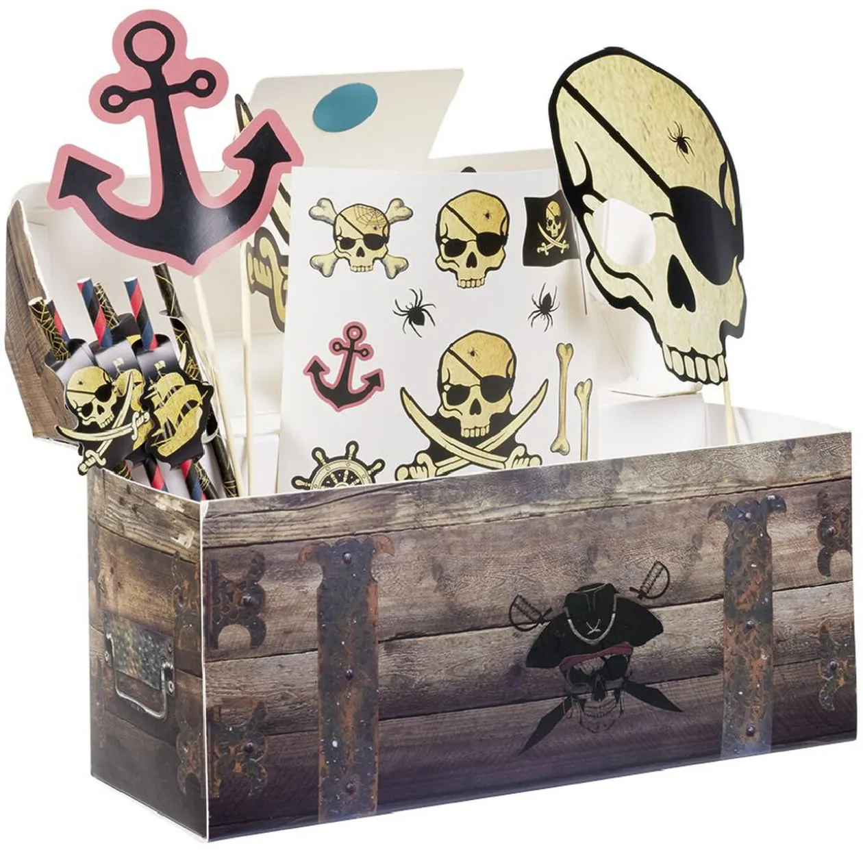 Box coffre décoration Pirate party box 39 pièces