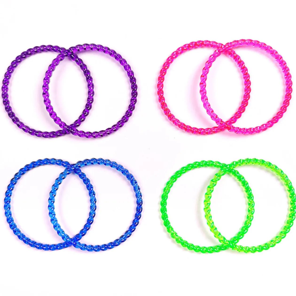Bracelet violet rose vert bleu x8