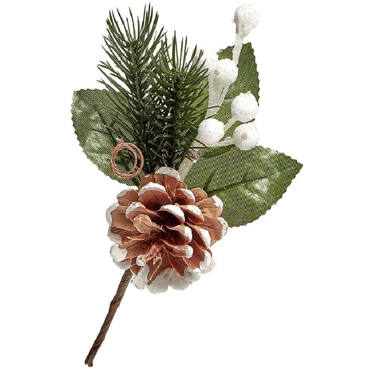 Branche de Décoration x6 avec pomme de pin