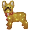 Bulldog de Noël lumineux 30 LED blanc froid H30cm