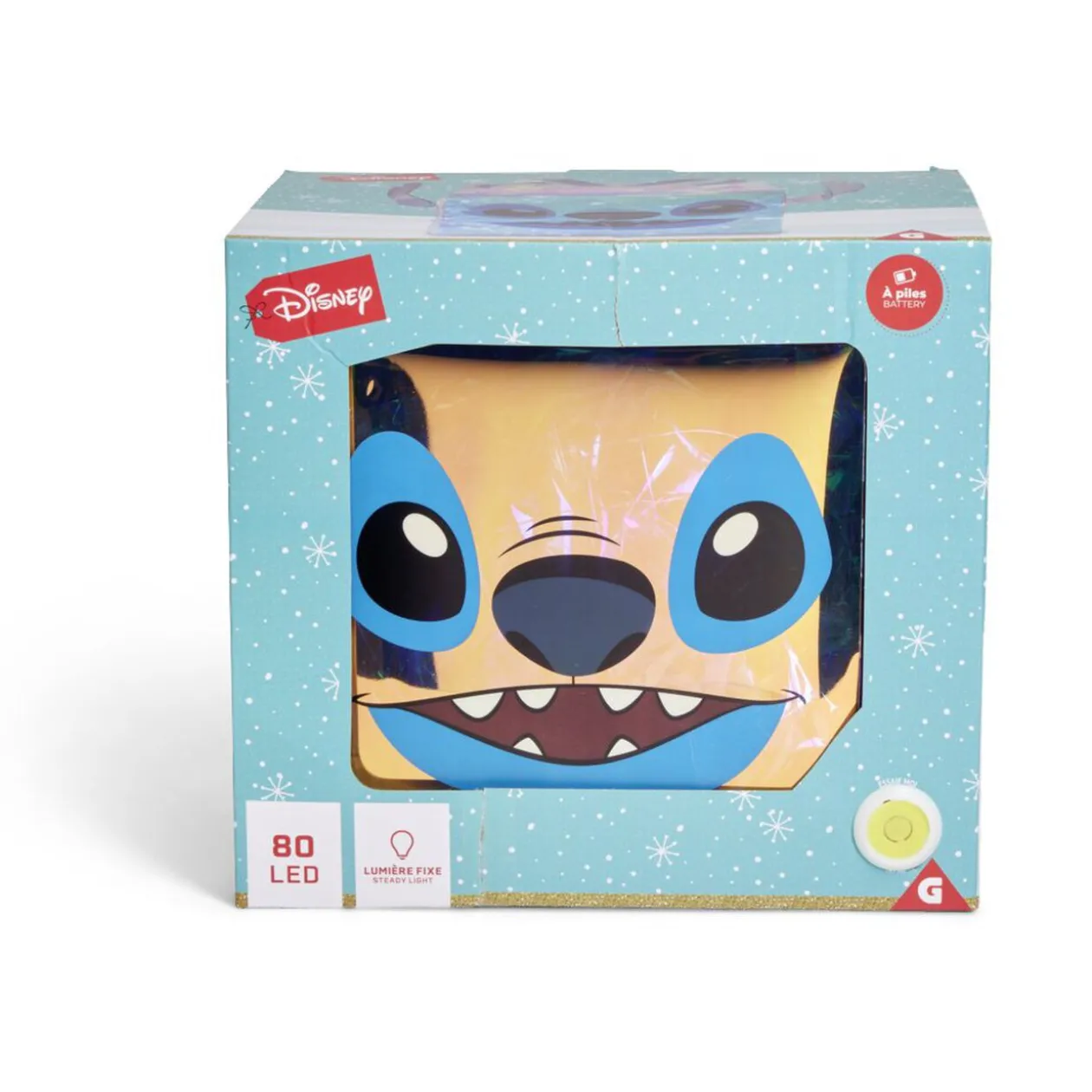 Cadeau décoratif Noël Disney Stitch lumineux 80LED H23cm