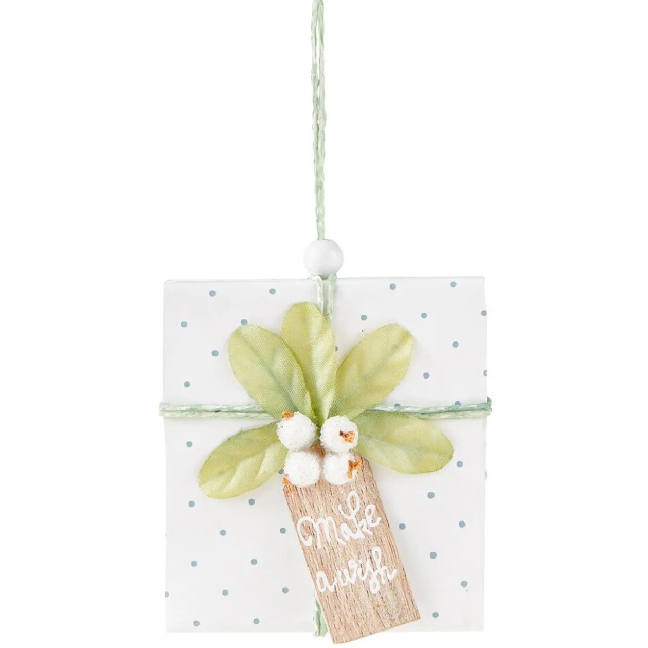 Cadeau de Noël à suspendre blanc