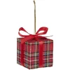 Cadeau de Noël tartan à suspendre