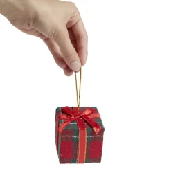 Cadeau de Noël tartan à suspendre
