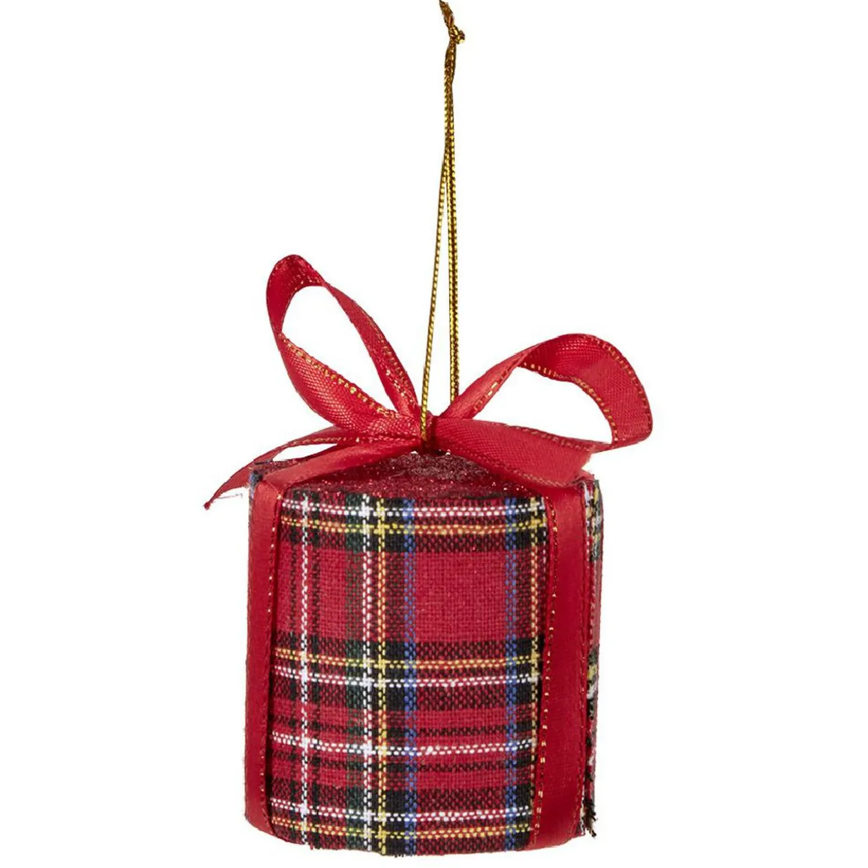 Cadeau de Noël tartan à suspendre