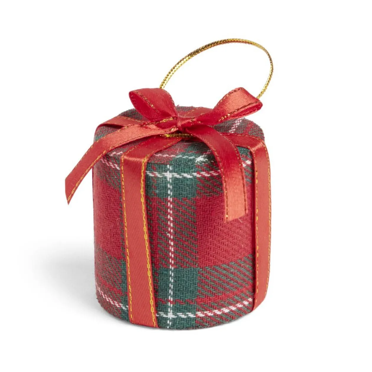 Cadeau de Noël tartan à suspendre