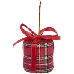 Cadeau de Noël tartan à suspendre