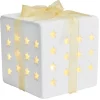 Cadeau lumineux déco Noël 1LED céramique blanc H10cm