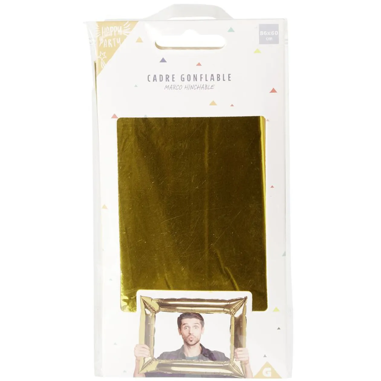 Cadre photo gonflable doré 86x60cm