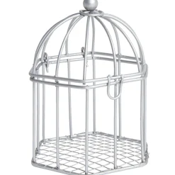 Cage à dragées argentée x2
