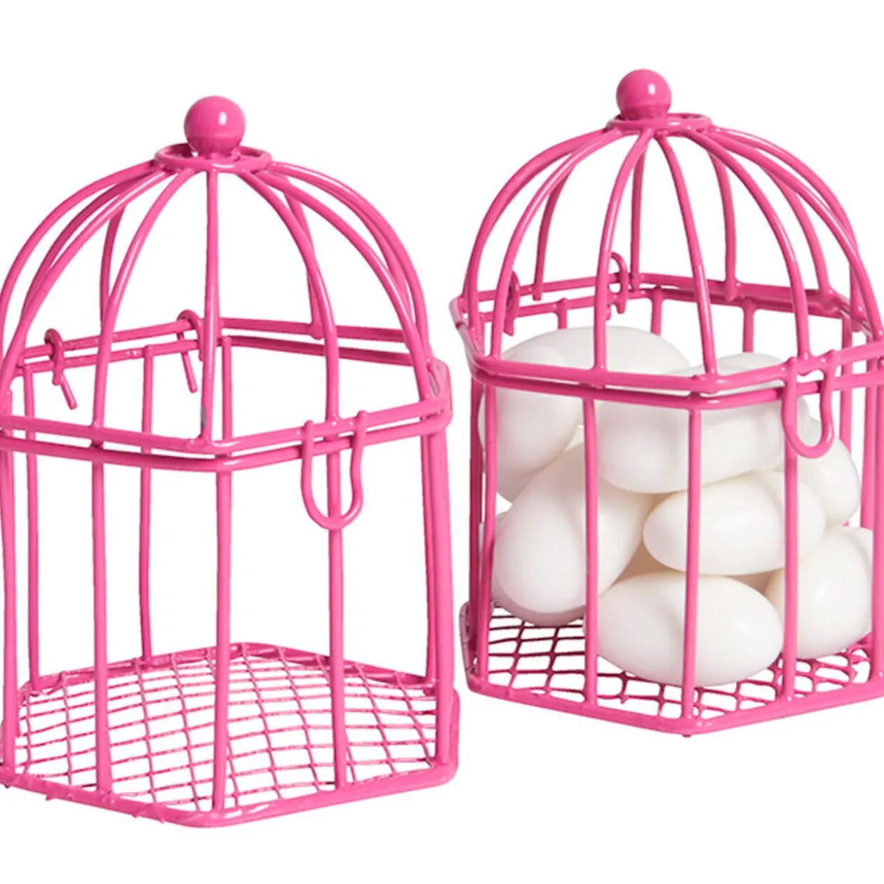 Cage à dragées rose fuchsia x2