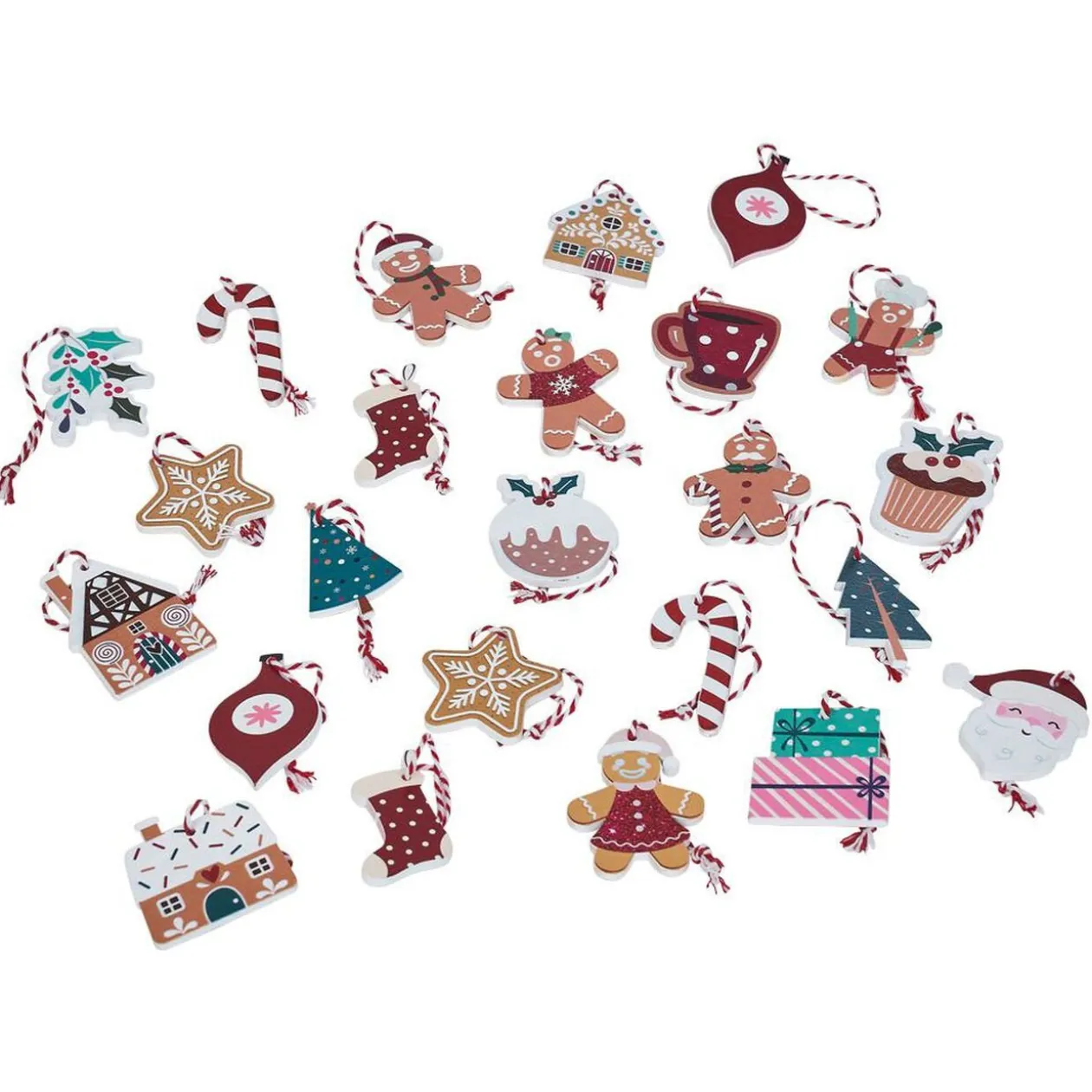 Calendrier de l'avent 24 suspensions bois