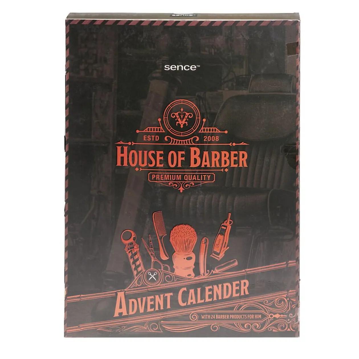 Calendrier de l'Avent homme barbier Sence 24 cases