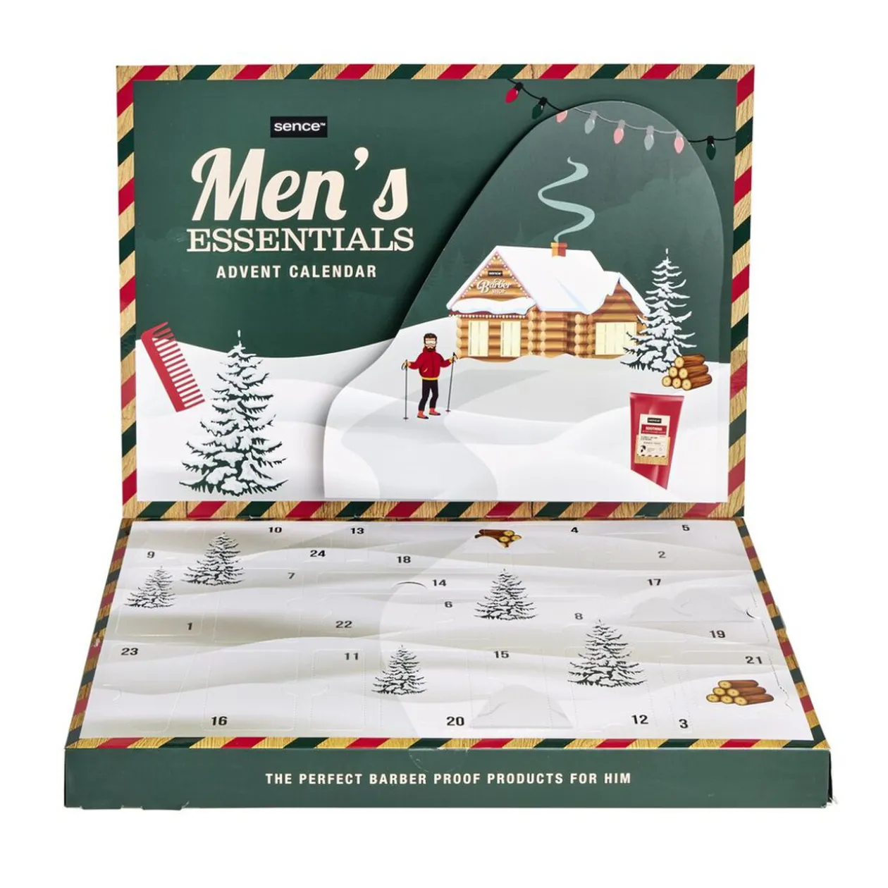 Calendrier de l'Avent homme barbier Sence 24 cases