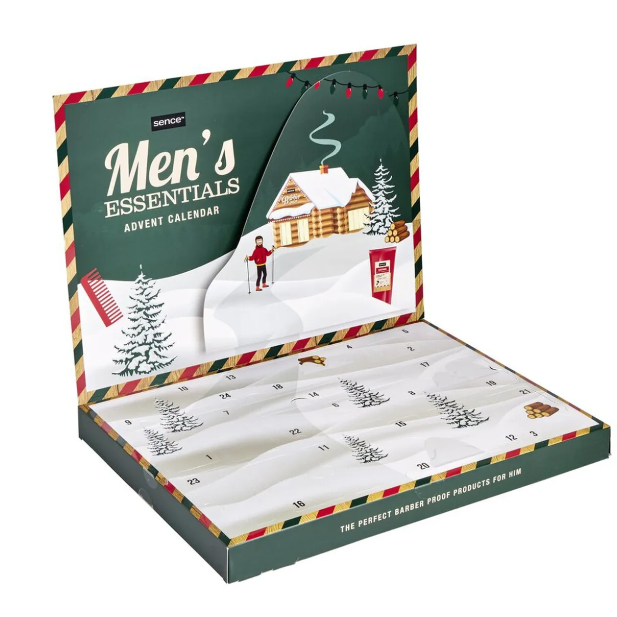 Calendrier de l'Avent homme barbier Sence 24 cases