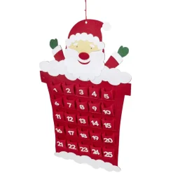 Calendrier de l'avent Père Noël feutre rouge 25 cases