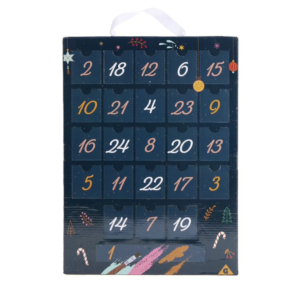 Calendrier de l'avent suspension à peindre