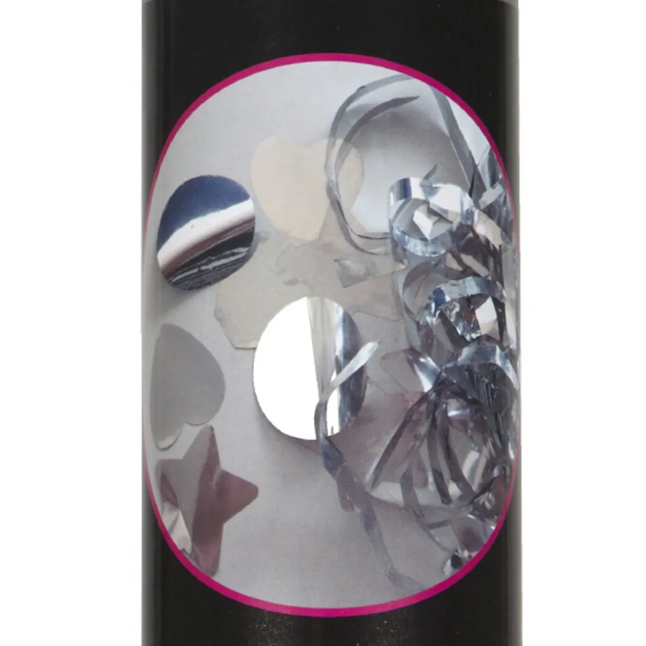 Canon à confettis et serpentins argenté