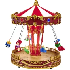 Carrousel de fête foraine animé lumineux et musical Village de Noël