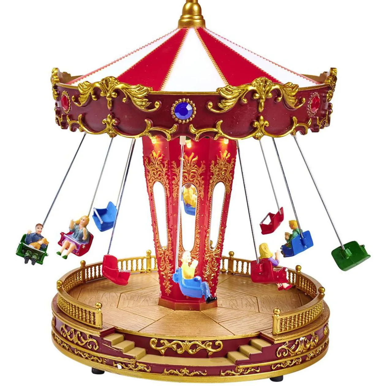 Carrousel de fête foraine animé lumineux et musical Village de Noël