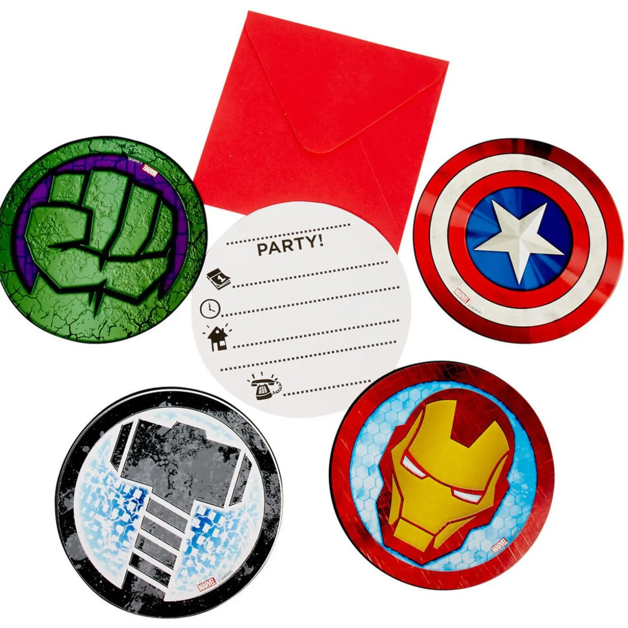 Carte d'invitation Avengers x6