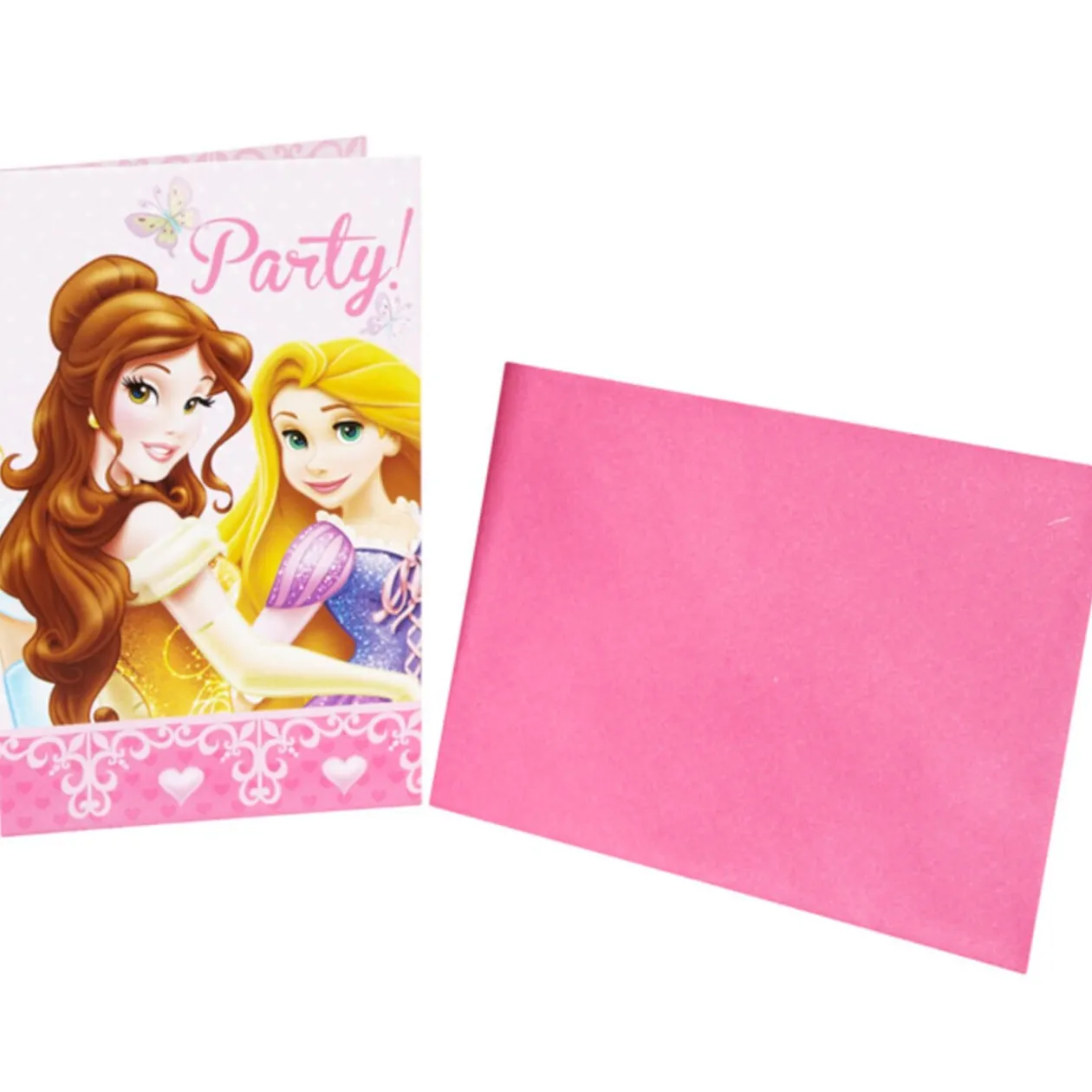 Carte invitation Princesse x6