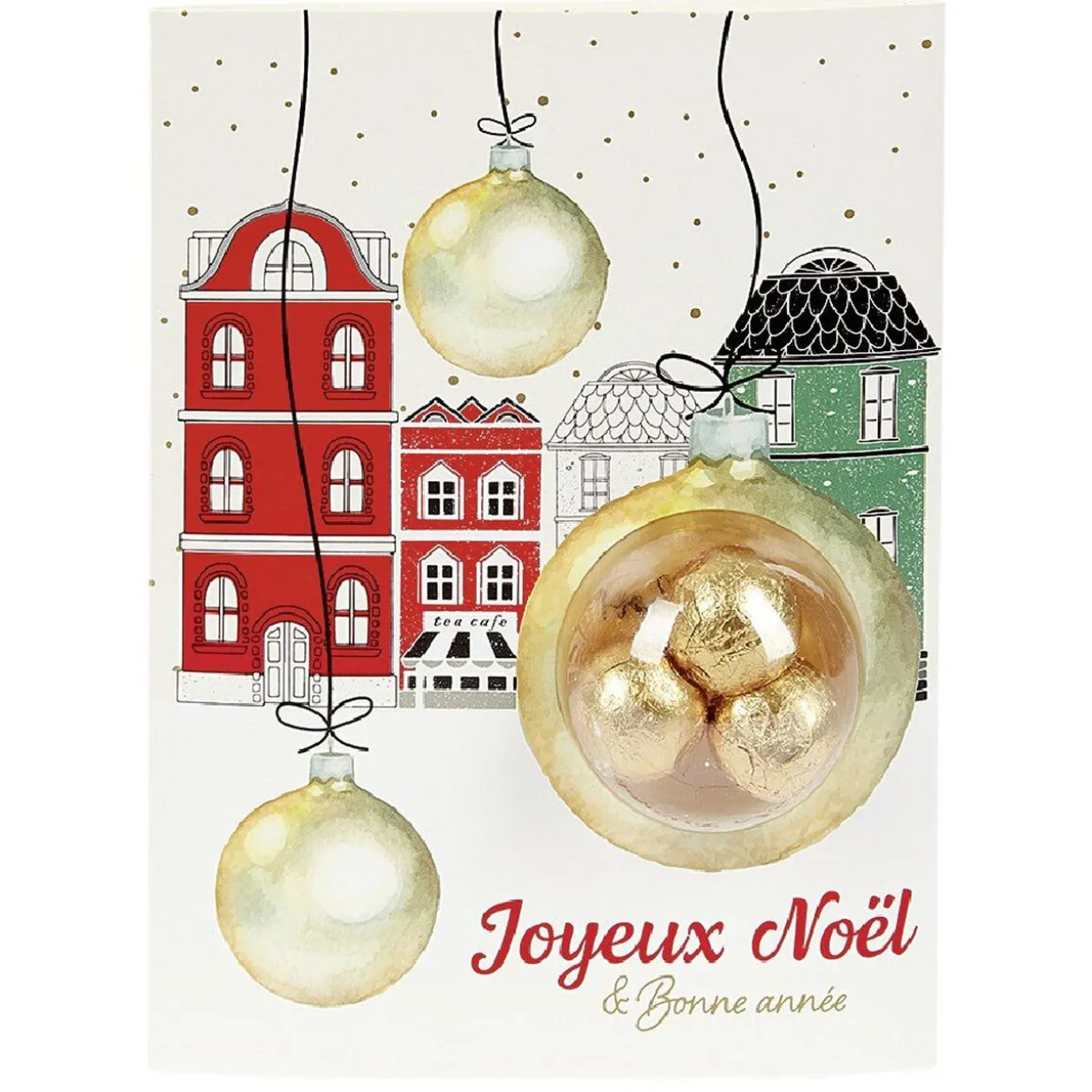 Carte voeux de Noël + chocolat 15g